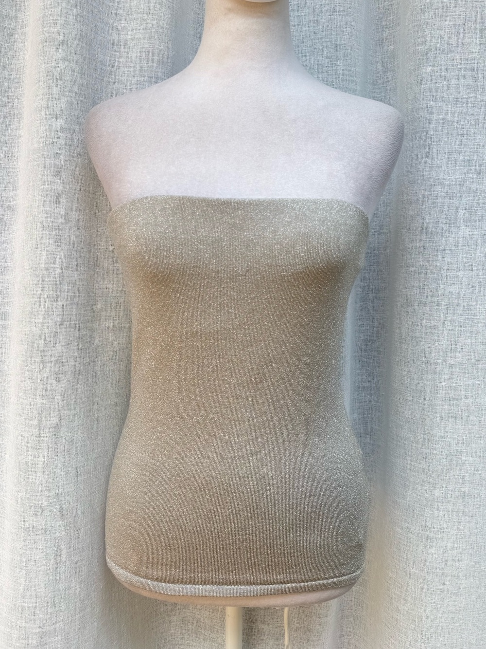 Ralph Lauren black label silver sparkly strapless tube top top